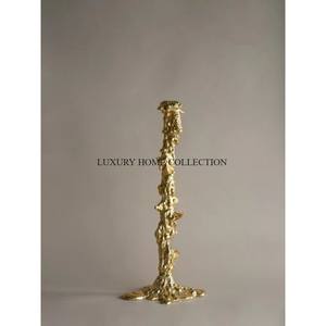 Standard Designing Set of 2 Acrylic Candle Holders Top Quality Aluminum Gold Plated Lightening Luxury <b>Candlestick</b> Holders - Product Image 2