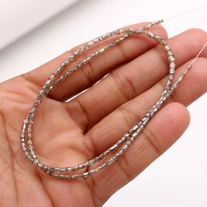 Lustre 100% Natural RARE Champagne Diamond Tube 15 Inch Jewelry Making <b>Stone</b> <b>Beads</b> Third Party Appraisal Certified Rajasthan - Product Image 3