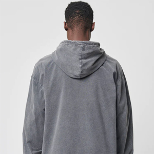 Personalizado 6XL Tamaño de alta calidad 350gsm Sudadera con capucha con cremallera en blanco de gran tamaño bordado Puff Print Anti-Shrink Hoodie para hombres - Product Image 3