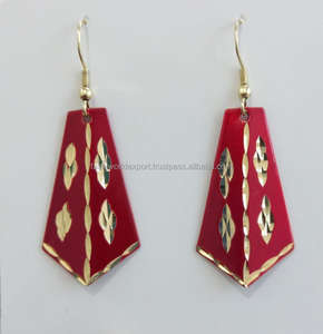 Design géométrique Boucles d'oreilles de luxe en laiton pour femmes Taille personnalisée et vente Nouveau style Boucles d'oreilles en laiton faites à la main Meilleur produit par FWE - Product Image 1