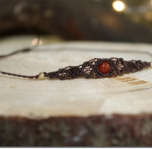 Customizable Necklace in Natural Stone and Micro Macrame Gemstone <b>Pendant</b> Labradorite Choker, <b>Moonstone</b> Pearl Necklace - Product Image 2