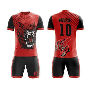 Diseño personalizado de los hombres adultos uniformes de fútbol conjuntos transpirable 100% tela de poliéster logotipo personalizado y color servicio OEM - Product Image 4