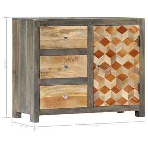 Buffet en bois de manguier massif avec portes à motifs, fait à la main, écologique, durable, design moderne, rangement - Product Image 4