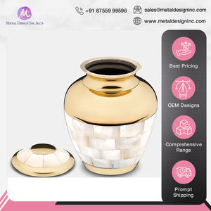 Amplia gama de accesorios funerarios, urnas de recuerdo de cremación de latón nácar de oro pulido Premium muy demandadas - Product Image 2