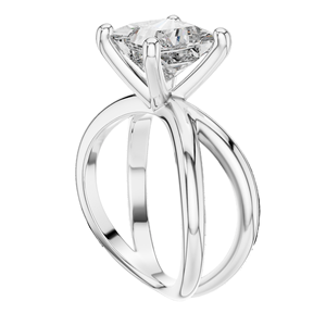 Bague en diamant de laboratoire taille princesse 3 carats pour femme, diamant CVD VVS-VS EF, or 18 carats, 14 carats, 10 carats et argent 925, rose, jaune, blanc - Product Image 1