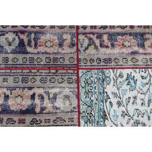 พรมวินเทจสไตล์ตุรกี ขนาด 2.1x5.4 ฟุต พรมขนสัตว์สีน้ำเงินลายแบบนามธรรม - Product Image 5