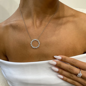 Diseño Premium IGI certificado Marquesa laboratorio cultivado diamante 14K oro sólido boda collar fino mujeres Festival joyería para mujeres - Product Image 1