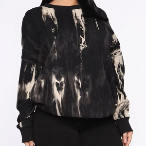 Sweat à capuche Tie Dye surdimensionné avec logo personnalisé avec style décontracté de haute qualité 100% coton sweat à capuche à épaules tombantes pour femmes 2025 - Product Image 1