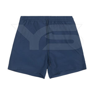 Short de rue super décontracté pour hommes 100% coton motif solide fermeture à cordon de serrage taille moyenne respirant et élégant - Product Image 1