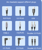 200 Auriculares Personalizados con Reducción de Ruido de 3.5mm+USB-C de un Solo Lado con Micrófono para Centro de Llamadas y Espacio de Trabajo