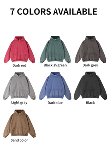 Sweat à capuche personnalisé de haute qualité lavé à l'acide Oem coton polaire tissu sweats basiques coton mélangé couleur lavage sweats à capuche pour homme - Product Image 6