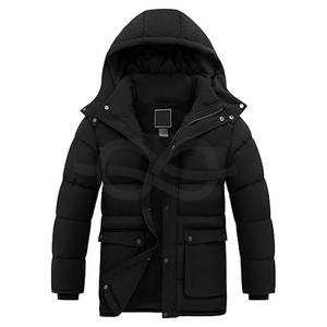 Veste d'hiver chaude pour hommes Manteau bouffant imperméable Parka matelassée coupe-vent avec capuche amovible Isolation thermique pour l'extérieur - Product Image 1