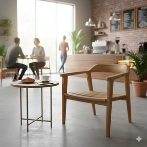 Chaise en teck moderne SOLOBEAT à dossier bas, en bois massif, écologique, pour restaurant et ferme, chaise longue d'intérieur et d'extérieur - Product Image 4