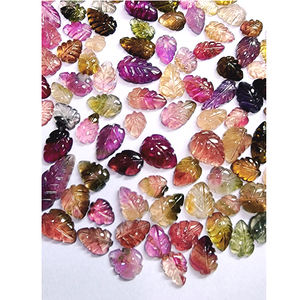 Haute qualité 678 pièces 6-18mm feuille de sculpture Multi Tourmaline 784 Cts Lot pierres précieuses en vrac naturelles US $502 tout le matériel de pierre" - Product Image 5