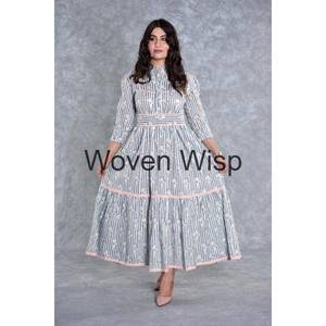Verano mujer algodón Midi Mini vestido bloque estampado bohemio Hippie boda Look cuello profundo cadena más cerca estilo Casual para niñas - Product Image 1