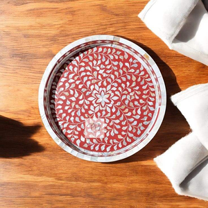 Plateau de service décoratif rectangulaire en os incrusté, fait main, style Art déco, taille personnalisée, durable, vase de table, mobilier de maison, unique - Product Image 1