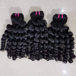 Genius Wet Curls Fumi Style Paquete de trama de cabello humano virgen indio Extensiones de tejido indio crudo sedoso DE LA India - Product Image 4