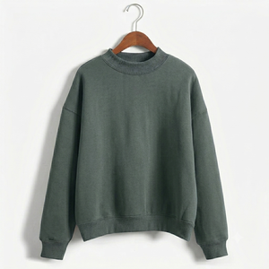 เสื้อสเวตเชิ้ตผู้หญิงทรงโอเวอร์ไซส์ พิมพ์ลาย คอเต่า ผ้าฟลีซ ระบายอากาศได้ดี ผ้าฝ้าย 100% สำหรับฤดูใบไม้ร่วงและฤดูหนาว สไตล์สตรีทแวร์ หนานุ่ม ใส่สบาย รับผลิตแบบ OEM - Product Image 1