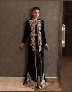 2025 @ Designer Indian/Pakistani Long <b>Jacket</b>, Top & Pant for Party-Wear/Wedding Dress with Embellished Dabka, stone, pearls work - Product Image 1
