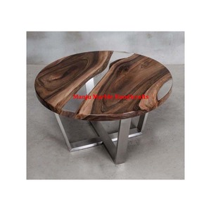 Conception unique Dernière production Dessus de table à manger en bois Forme ronde Résine Matériau Vadrouille Incrustation Pour la décoration de meubles de maison - Product Image 3