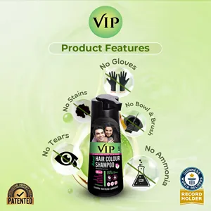 Shampoo colorant capillaire bio VIP 180ml, alternative à la teinture capillaire noire de qualité salon pour hommes et femmes, coloration instantanée de la barbe - Product Image 3