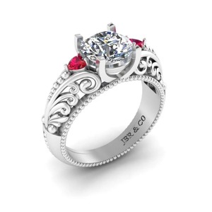 Top Tendance Diamant Rond Plaqué Or 925 Argent Style Vintage Art Déco Bague De Fiançailles Pour Les Femmes Au Meilleur Prix - Product Image 2