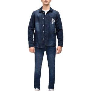 Nuevo Chándal Personalizado con Servicio OEM/ODM, 100% Algodón de Alta Calidad para Hombre, Cuello Alto, Estilo Denim para Invierno - Product Image 1