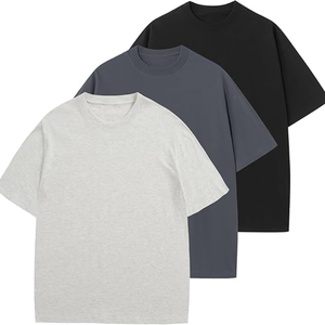 T-shirt élégant et confortable 100% coton pour hommes Impression personnalisée T-shirt vierge de haute qualité à motif solide et lourd surdimensionné - Product Image 1
