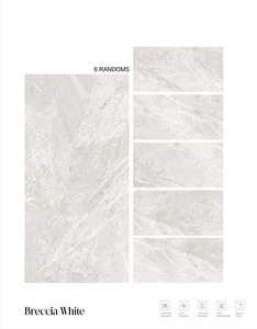 กระเบื้องพอร์ซเลนเคลือบเงาขนาด 600x1200 มม. สีเบรเซียไวท์ - กันลื่น ดีไซน์ยุโรปสมัยใหม่ สำหรับใช้ตกแต่งภายใน ปูพื้นและผนัง - Product Image 3