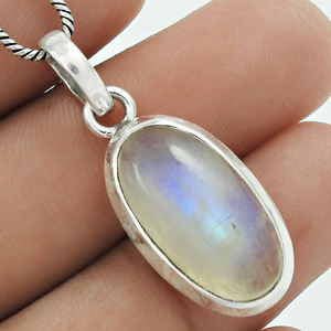 งานประดิษฐ์ที่หรูหราดีไซน์งดงามหินสีฟ้าประกายรุ้งรูปวงรีทรงไข่จี้สำหรับวันเกิดงานปาร์ตี้ OEM - Product Image 2