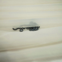 Kain Organza Sutra Mulberry 100% Tenun Polos Tipis Ringan 5mm Lebar 140cm Warna Hitam untuk Gaun Pengantin
