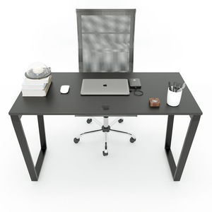 SFTC001 Simple Wood Rubberwood <b>Computer</b> <b>Desk</b> with Iron Frame Practical Single-User Workstation - Product Image 2