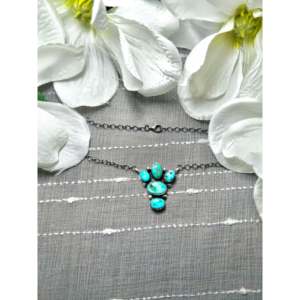 Collier en turquoise de Royston et argent sterling, fait main par des artisans Navajo - Bijou de collection culturelle - Product Image 2