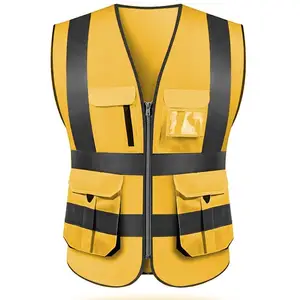 Men's and women's Safety Vest Reflective Surveyor Work Vest Construction High Visibility Workwear High Visibility Reflective Sec