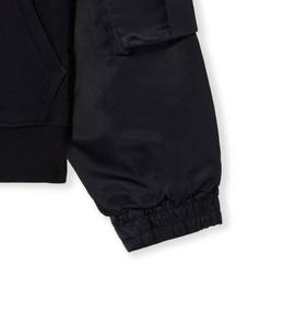 OMMiZ Hybrid Stamp Sudadera con capucha de nailon Logotipo bordado Estilo de cremallera 2 bolsillos de moda Mangas Patrón sólido New Look Good Hoodies - Product Image 2