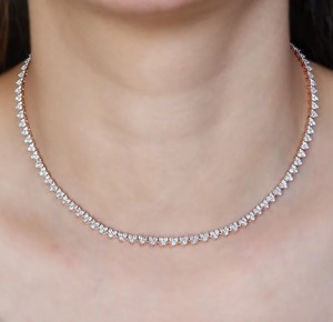 Hermoso Starling Siler corte redondo Moissanite diamante tenis collar excelente corte joyería personalizada mejor regalo para mujeres - Product Image 4