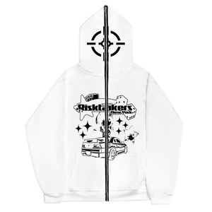 Vêtements pour adultes Offre Spéciale Hip Hop Acid Wash Sweat à capuche zippé personnalisé Sweat-shirt surdimensionné Impression bouffante Sweat à capuche zippé pour hommes - Product Image 4