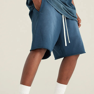 Pantalones cortos de gran tamaño descoloridos personalizados para hombre al por mayor 2025 pantalones cortos de hombre lavados con ácido y sudor con serigrafía vintage - Product Image 3