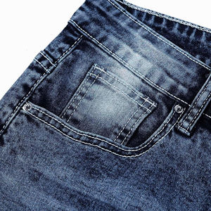 Pantalons en denim pour hommes, style vintage, légers, respirants, en coton, coupe ample, jambe droite, taille mi-haute, grande taille, vente en gros - Product Image 4