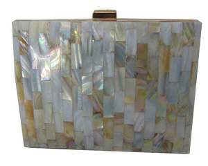 Women Summer <b>Mini</b> Handbag Money Clutch Wallet Purse Envelope Woven mother of pearl Clutch bags - Product Image 1