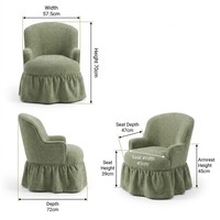 Fauteuil moderne écologique avec accoudoirs et pieds en bois de frêne massif KD, dossier incurvé, chaise de coiffeuse rembourrée sur mesure pour salon