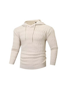 Custom OEM/ODM OEM High-quality Oversized Breathable Warm Knitted Sweater Lambs wool Men's Sweater Wholesale <b>Hoodies</b> Supplier - Product Image 2