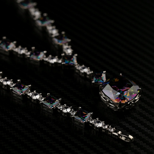 Mystic Topaz CZ piedra brillante piedra plata tenis pulsera venta al por mayor hecho a mano 925 joyería de plata esterlina - Product Image 4