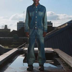 Costume en jean classique, tissu de haute qualité, coupe confortable, look tendance pour la mode décontractée, le style urbain et le port quotidien - Product Image 2