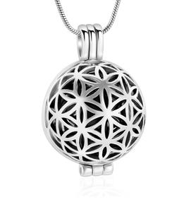 จี้ใส่เถ้ากระดูกทำจากโลหะสแตนเลสสีดำมีขนาดเป็นรูปทรงกลวงสามารถกำหนดขนาดได้เองสำหรับเครื่องประดับสำหรับงานศพส่วนบุคคลของมนุษย์ - Product Image 1