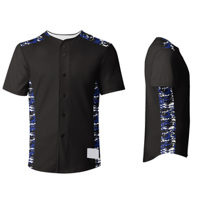 Venta al por mayor de camisetas de béisbol bordadas personalizadas para hombres, diseño de equipos en blanco, malla de sublimación, estampado, uniforme azul 2025 - Product Image 4