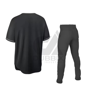 Uniforme de baseball personnalisé pour hommes avec nom d'équipe, 100 % polyester, imprimé par transfert thermique, motif 3D, logo avant, vente en gros OEM - Product Image 2