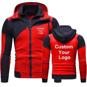 Veste de sport automne-hiver personnalisée pour hommes 100% sweat-shirt en coton avec capuche à double fermeture éclair sweat à capuche conçu avec logo à la mode - Product Image 3