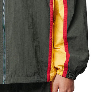Customizable Logo Mens Retro Color Block Windbreaker <b>Jacket</b> Dark Green Striped Full Zip Stand Collar <b>Track</b> <b>Jacket</b> New Arrivals - Product Image 6