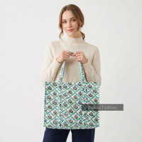 Sac fourre-tout matelassé en coton imprimé à la main PinksaFashion Jaipur, motif floral Sanganeri, écologique, pour l'été, l'hiver et le printemps, vente en gros